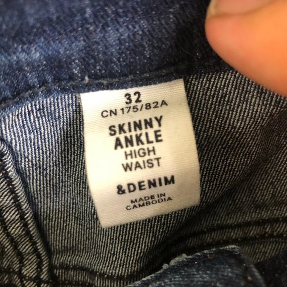 &Denim Skinny Ankle High Waisted Denim Jeans 32 - Picture 4 of 8